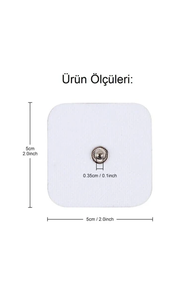 5x5 Çıtçıtlı Kare Tens Pedi 20 Adet - Resim 4