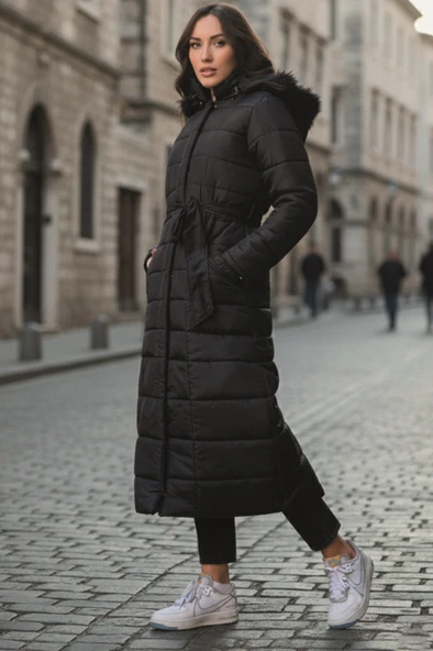 Günlük Kışlık Tam Boy Kadın Şişme Mont ürün görseli