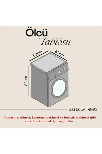 Fermuarlı Çamaşır ve Kurutma Makinesi Örtüsü [Penguen desenli] - Resim 7