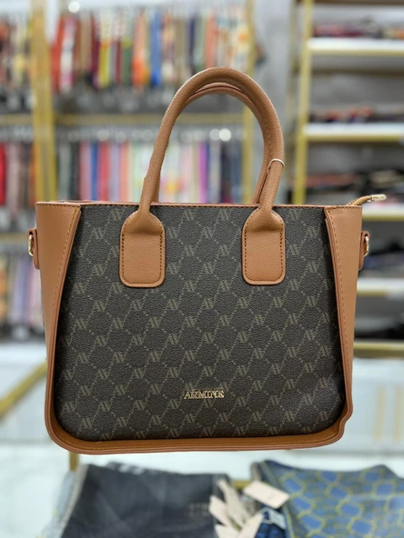 Armine Bayan Çanta Kahve Noktalı AR41903 ürün görseli