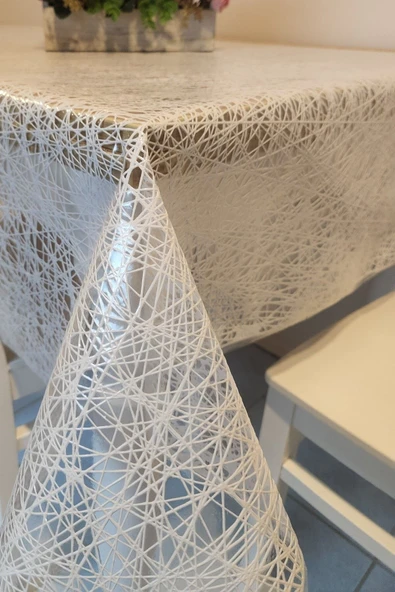 Beyaz Ithal Pvc Muşamba - Desenli Silinebilir Masa Örtüsü ürün görseli