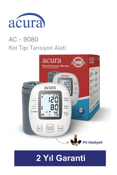 Ac-9080 199 Hafızalı Tam Otomatik Koldan Ölçer Tansiyon Aleti Çanta Hediyeli ürün görseli