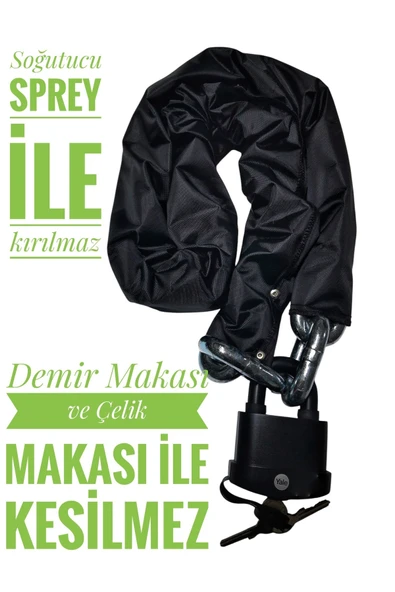 Vi Caro Grade80 G80 13 Mm Kalınlık 2 Metre Uzunluk Kesilmez Çelik Motorsiklet Zincir Kilit Yale ürün görseli