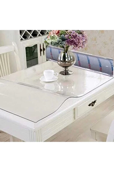 1.2 mm KALINLIK 90 cm en Şeffaf  Kalın PVS Masa Koruyucu Mika Masa Örtüsü ürün görseli