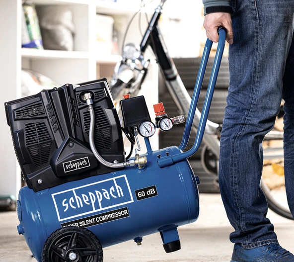 Scheppach HC25si Sessiz Kompresör 1100 W 8 Bar 24 Lt - 5906140901 - Resim 2