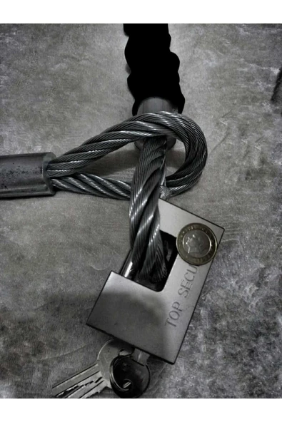 Vi Caro 3 Metre 14 mm Büyük Demir makası ile Kesilmez Motorsiklet çelik halat Motorsiklet Zincir Kilit - Resim 3