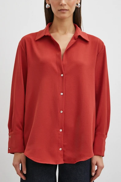 Basic Polyester Gömlek Kiremit - Resim 5