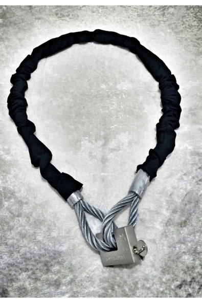 Vi Caro 1.5 Metre 16 mm Kalınlık Kesilmez Çelik 2 Kilitli Halat Motorsiklet Zincir Kilit - Resim 2