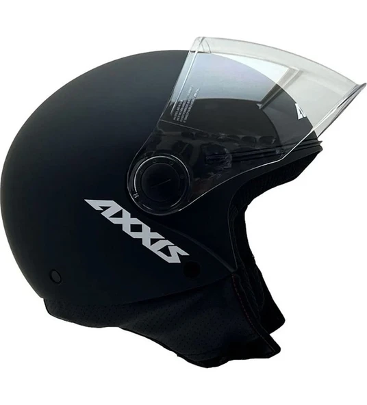 Axxıs Square S Solid A1 Matt Black Yarım Motosiklet Kaskı - Resim 5