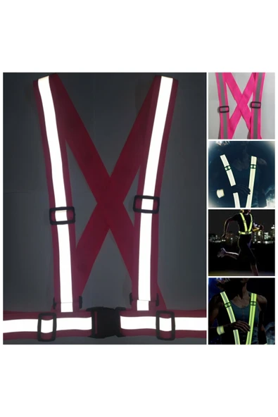 Vi Caro Pembe Motorsiklet Yelek Reflektörlü Bisiklet Yelek Scooter Reflektörlü Yelek ürün görseli