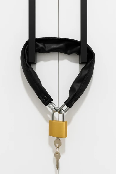 Vi Caro siyah Deri kılıflı 1 Kalite Zincirli Kilit Yurt Spor Salonu Dolap Kilidi Dayanıklı Asma Kilit 32 cm ürün görseli