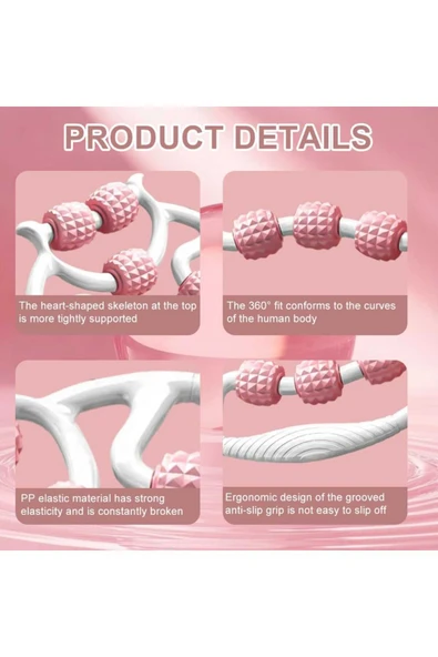 lawrenceshop Kas Gevşetici Masaj Aleti Lenf Selülit 9 Tekerlekli Esnek Ayarlanabilir Bacak Kol Boyun - Resim 3