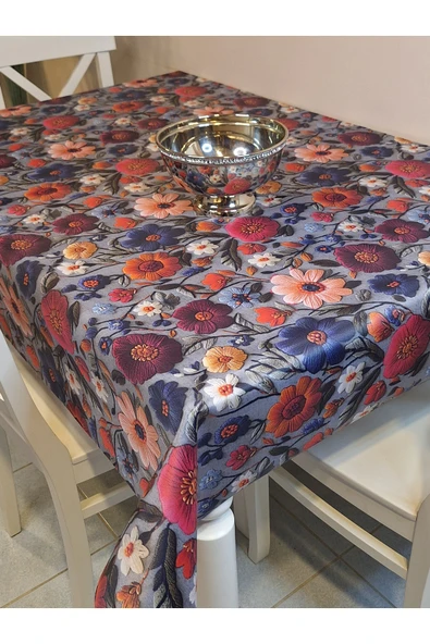 KUMAŞ DOKULU TABANI SİLİKONLU YIKANABİLİR SİLİNEBİLİR ÜTÜLENEBİLİR KAYMAZ DEKORATİF MASA ÖRTÜSÜ - Resim 10