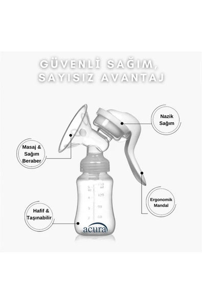 AC-3000 Masaj ve Biberon Özellikli Manuel Göğüs Pompası - Resim 4