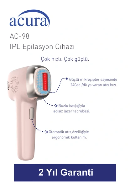 AC-98 Ultra Hızlı, Sınırsız Atışlı Buz Lazer IPL Lazer Epilasyon Cihazı - Resim 3