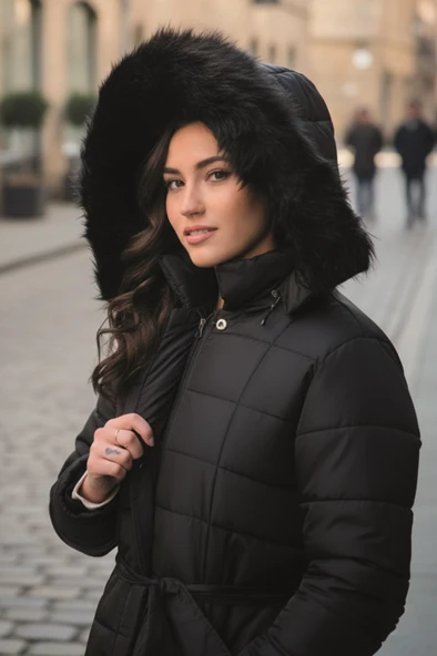 Günlük Kışlık Tam Boy Kadın Şişme Mont - Resim 2