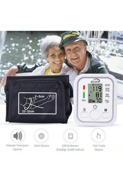 AC-463 Çift Kullanıcı Özellikli Koldan Tansiyon Aleti Pil Hediyeli ürün görseli