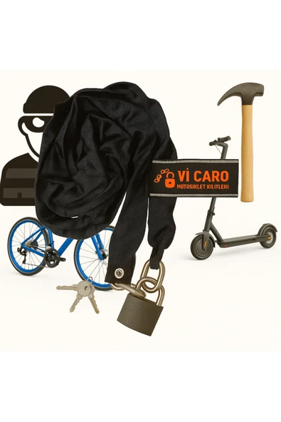 Vi Caro 6 mm Kalınlık 1,20 metre uzunluk Bisiklet kilidi E scooter kilidi Motor kilidi motorsiklet kilidi - Resim 4