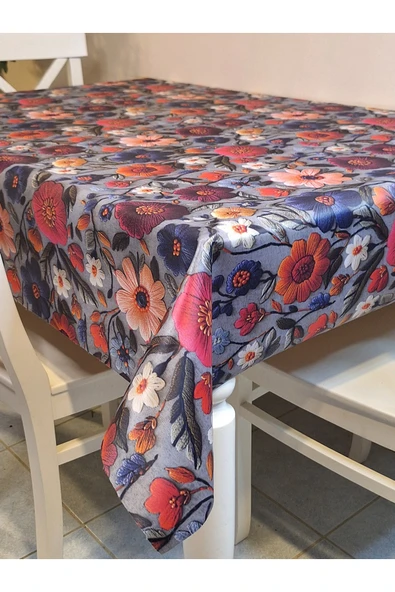 KUMAŞ DOKULU TABANI SİLİKONLU YIKANABİLİR SİLİNEBİLİR ÜTÜLENEBİLİR KAYMAZ DEKORATİF MASA ÖRTÜSÜ - Resim 12