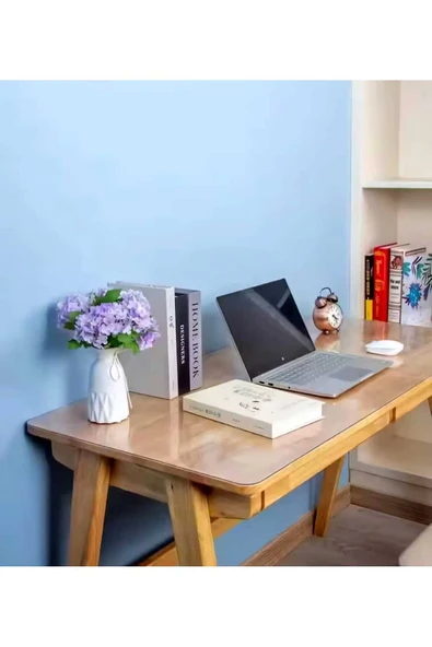 2 mm KALINLIK 70 cm en Şeffaf  Kalın PVC Masa Koruyucu Mika Masa Örtüsü - Resim 2