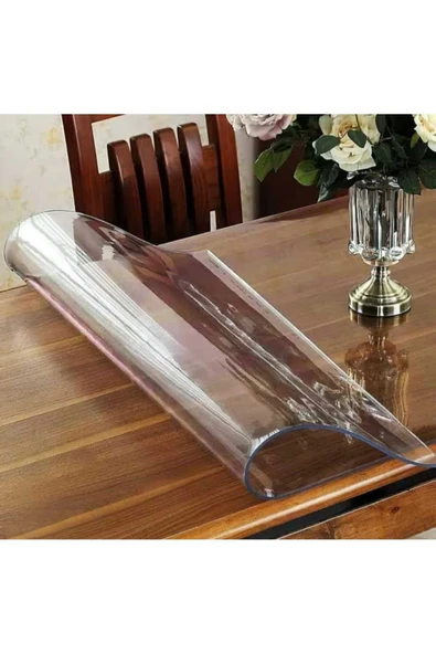 1.2 Mm Kalinlik 100 Cm En Şeffaf  Kalın Pvs Masa Koruyucu Mika Masa Örtüsü - Resim 2