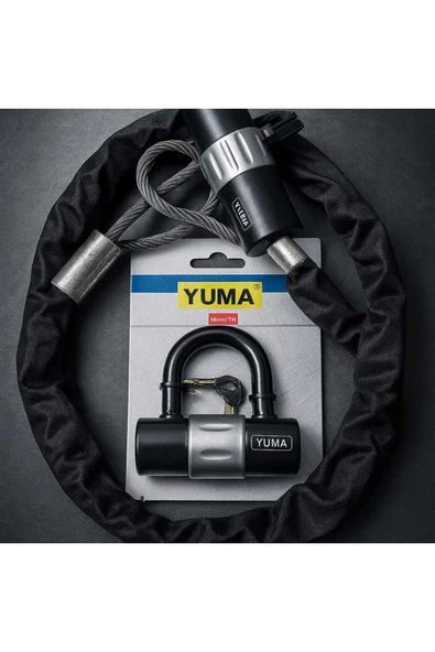 Vi Caro U bar Kilitli 10 mm 2 metre Çelik Halat Motorsiklet Zincir Kilit Scooter Kilidi Motor Kilidi ürün görseli