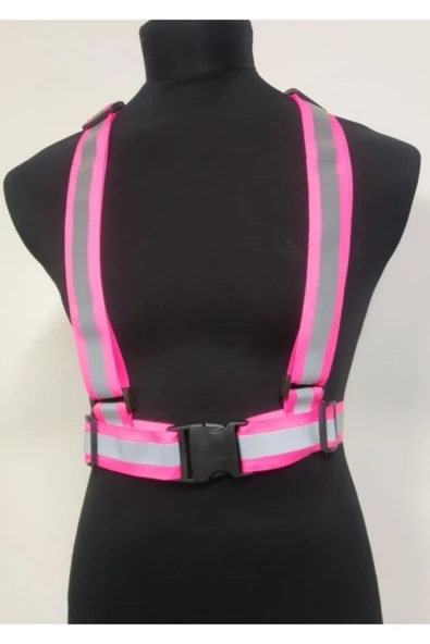 Vi Caro Pembe Motorsiklet Yelek Reflektörlü Bisiklet Yelek Scooter Reflektörlü Yelek ürün görseli