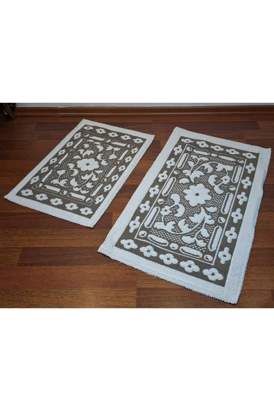 2 Li Bukle Banyo Takımı [pamuklu Bukle] Gri - Resim 4