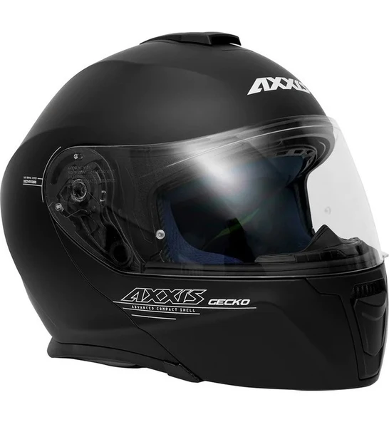 Axxıs Gecko Sv Solıd A1 Matt Black Çene Açılır Kask - Resim 2