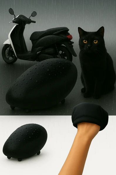 Vi Caro Sym Fiddle 3 125 Uyumlu Su Geçirmez Motosiklet Siyah deri  Sele Kılıfı Örtüsü Brandası ürün görseli