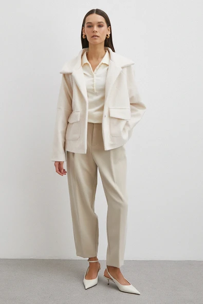 Reglan Tay Flok Mont Krem - Resim 2