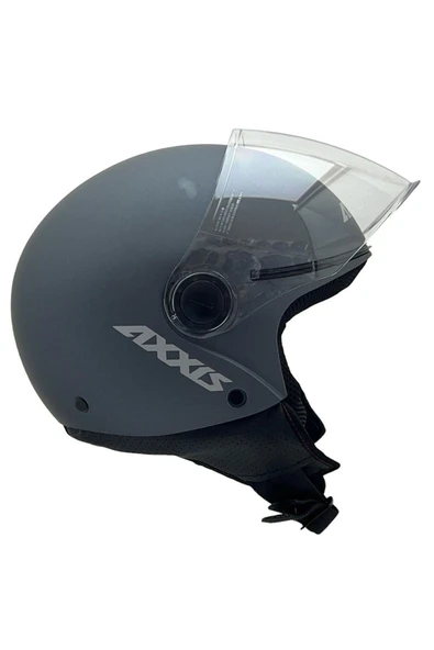 AXXIS Square S Solid A2 Matt Titanium Yazlık Motosiklet Kaskı - Resim 3