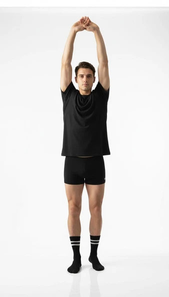 Erkek 2’li Tenis Çorabı – Siyah Beyaz Çizgili Spor Çorap – Nefes Alabilir Esnek Konçlu - Resim 5