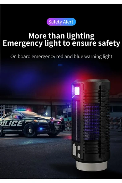 Janva Solar EL Feneri Prekejtör Sinek cız powerbanklı usb şarj lamba ışıldak çakarlı 5170 - Resim 4