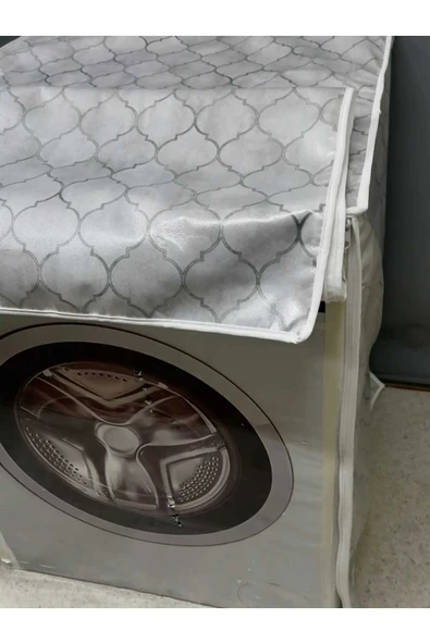 KUMAŞ DOKULU PVC KAPLI SU GEÇİRMEZ ÇAMAŞIR MAKINESI KURUTMA MAKINESI ÖRTÜSÜ - Resim 5