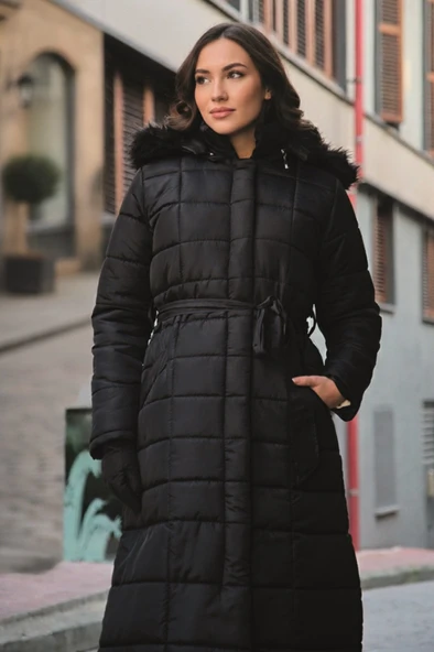 Günlük Kışlık Tam Boy Kadın Şişme Mont - Resim 3