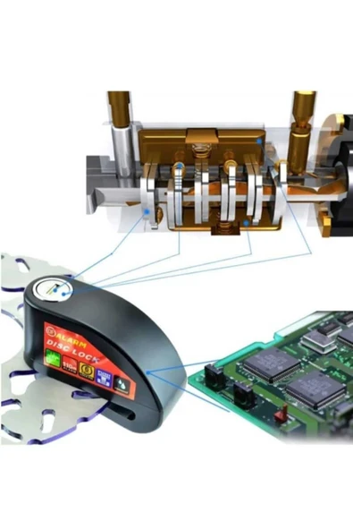 Vi Caro Vİ Caro 110 Db Siyah Alarmlı Disk Kilidi Hatırlatma Kablolu ürün görseli