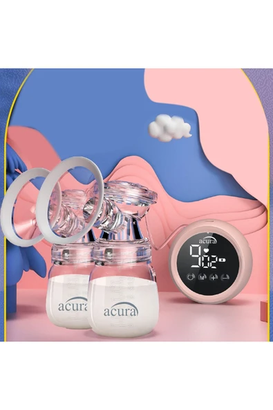 AC-3020 Şarjlı, LCD Ekranlı, Biberon Özellikli Çiftli Göğüs Pompası ürün görseli
