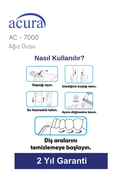 AC-7000 Şarjlı 4 Başlıklı Ağız Duşu - Resim 2