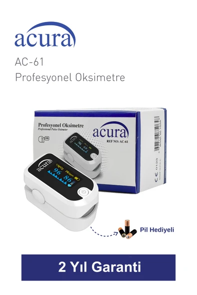 AC-61 ÜTS Kayıtlı, OLED Ekranlı Profesyonel Pulse Oksimetre ürün görseli
