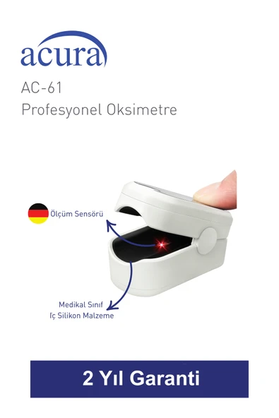 AC-61 ÜTS Kayıtlı, OLED Ekranlı Profesyonel Pulse Oksimetre - Resim 4