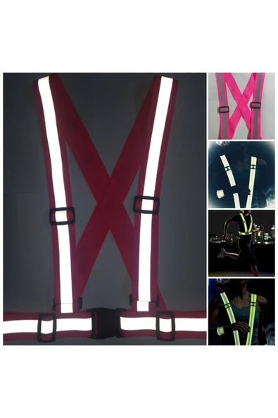 Vi Caro Pembe Motorsiklet Yelek Reflektörlü Bisiklet Yelek Scooter Reflektörlü Yelek - Resim 2