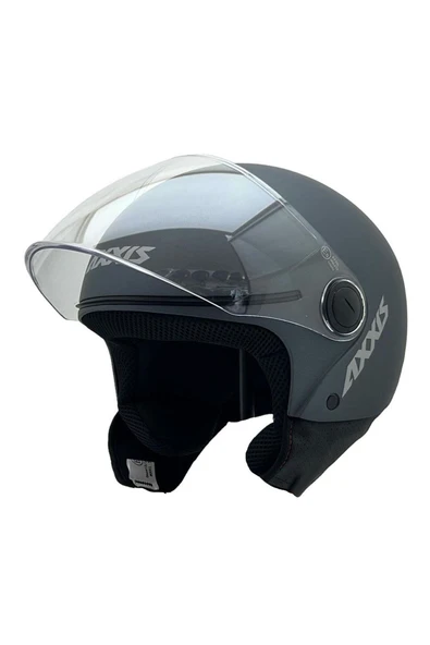 AXXIS Square S Solid A2 Matt Titanium Yazlık Motosiklet Kaskı - Resim 2