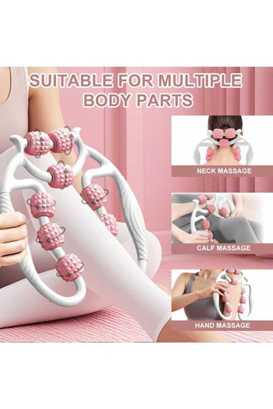 lawrenceshop Kas Gevşetici Masaj Aleti Lenf Selülit 9 Tekerlekli Esnek Ayarlanabilir Bacak Kol Boyun - Resim 2