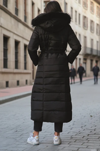 Günlük Kışlık Tam Boy Kadın Şişme Mont - Resim 3