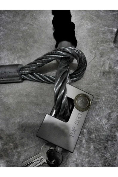 Vi Caro 1.3 Metre 10 Mm Demir Makası Ile Kesilmez Çelik Halat Motorsiklet Zincir Kilit Scooter - Resim 3