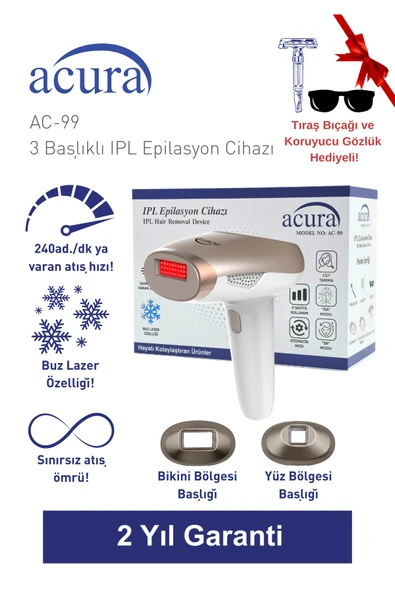 AC-99 Ultra Hızlı, 2 Başlıklı Sınırsız Atışlı Buz Lazer IPL Lazer Epilasyon Cihazı ürün görseli