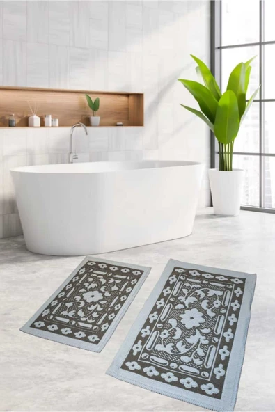 2 Li Bukle Banyo Takımı [pamuklu Bukle] Gri ürün görseli