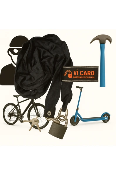 Vi Caro 6 mm Kalınlık 1,20 metre uzunluk Bisiklet kilidi E scooter kilidi Motor kilidi motorsiklet kilidi - Resim 2