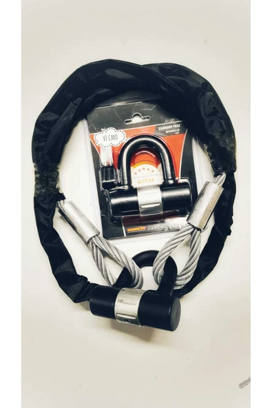 Vi Caro Motorsiklet 2 Metre 12 mm Çelik Halat Motosiklet Bağlama Halatı Çelik Kesilmez Disk Kilidi U Bar ürün görseli